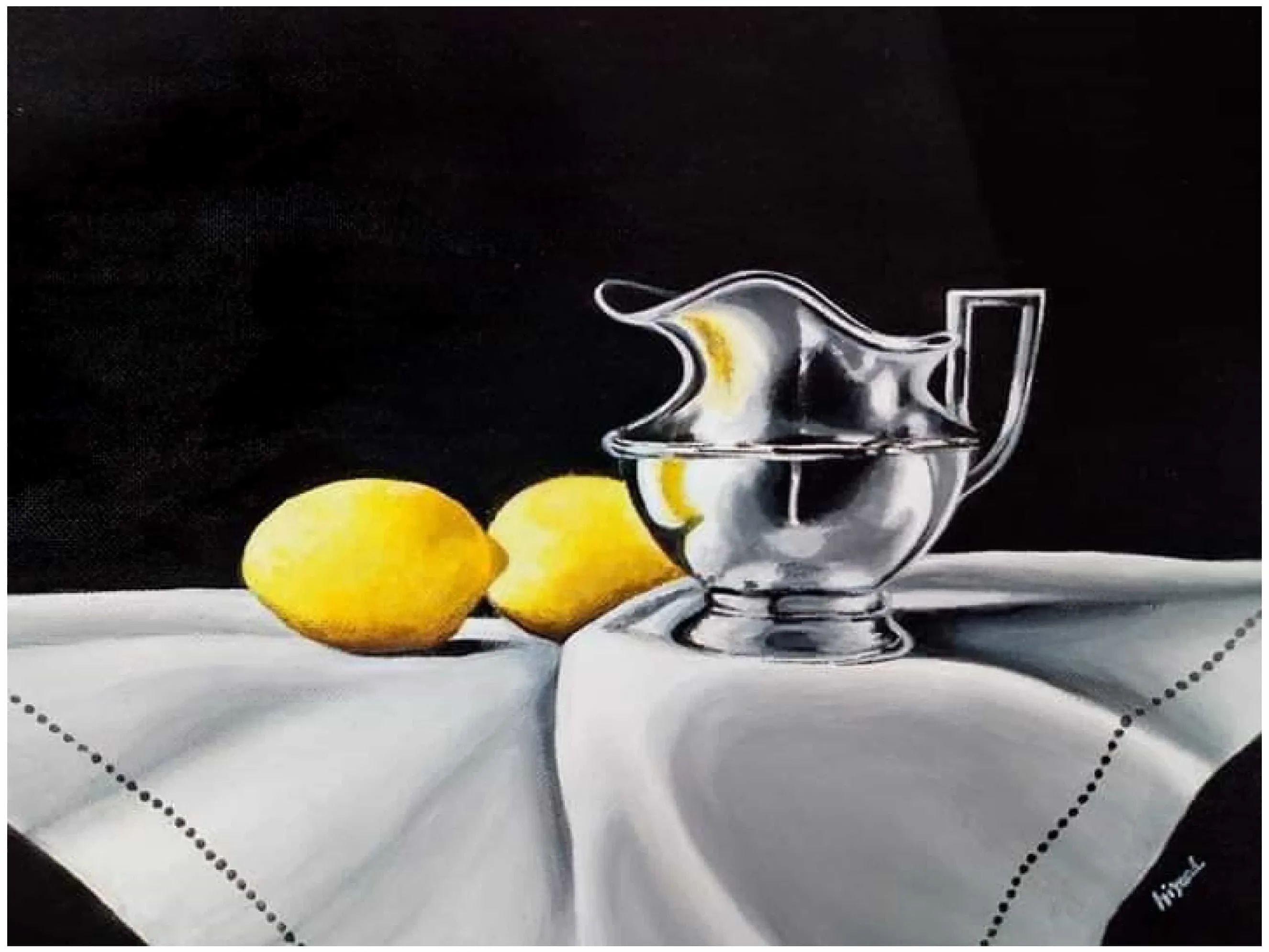 Lemons and Metallic Jug